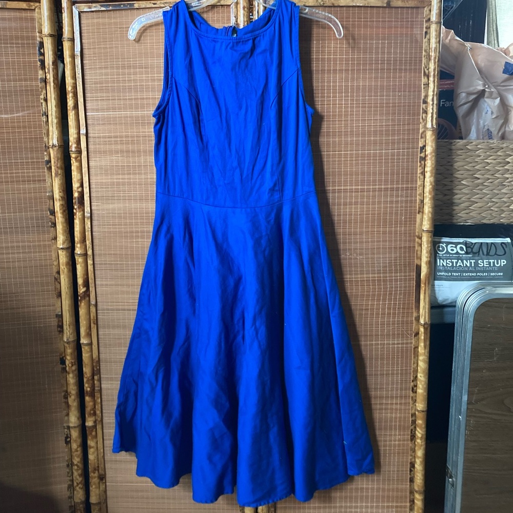 Classic Sleeveless Cobalt Midi Dress